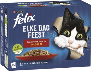 Felix Multibox Elke Dag Feest Countryside Selectie - Kattenvoer - Lam Rund Kip 12x85 g