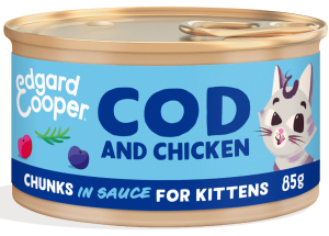Edgard & Cooper - Cat Chunks in Sause,  Kitten kabeljauw/alkoen