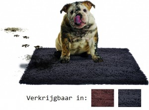 Afbeelding Schoonloopmat waterdicht 89 x 66 cm - hond Grijs door DierenwinkelXL.nl