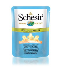 Afbeelding Schesir - Pouch in Bouillon - Kip & Zeebarbeel door DierenwinkelXL.nl