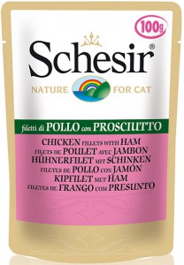 Afbeelding Schesir - Pouch in Bouillon - Kip & Ham door DierenwinkelXL.nl