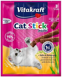 Afbeelding Vitakraft Catsticks Mini Kip/Kattengras kattensnoep 3 stuks door DierenwinkelXL.nl