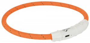 Afbeelding Trixie - Lichtgevende Halsband met USB - Oranje door DierenwinkelXL.nl
