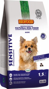 Afbeelding Biofood Sensitive Small Breed hondenvoer 1.5 kg door DierenwinkelXL.nl