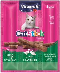 Afbeelding Vitakraft Catsticks Mini Eend/Konijn kattensnoep 3 stuks door DierenwinkelXL.nl