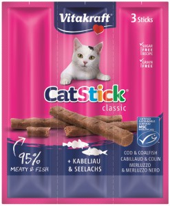 Afbeelding Vitakraft Catsticks Mini Kabeljauw/Koolvis Kattensnoep 3 stuks door DierenwinkelXL.nl