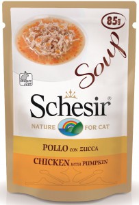 Afbeelding Schesir Pouch Cat Soup - Kattenvoer - Kip Pompoen 85 g door DierenwinkelXL.nl