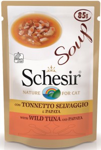 Afbeelding Schesir Pouch Cat Soup - Kattenvoer - Tonijn Papaja 85 g door DierenwinkelXL.nl