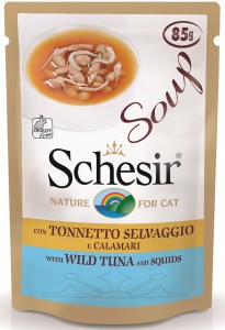 Afbeelding Schesir Pouch Cat Soup - Kattenvoer - Kip Inktvis 85 g door DierenwinkelXL.nl