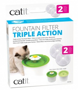 Afbeelding Catit Filters Triple Action 2 Pack - Kattendrinkbak - 4x14.5x17.5 cm Wit door DierenwinkelXL.nl