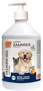 Afbeelding Biofood Zalmolie voor hond en kat 500 ml door DierenwinkelXL.nl