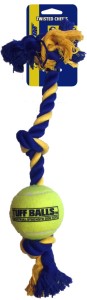 Afbeelding Petsport Mini 3-Knot Cotton Rope with Tuff Ball - 30 x 4,5 cm door DierenwinkelXL.nl